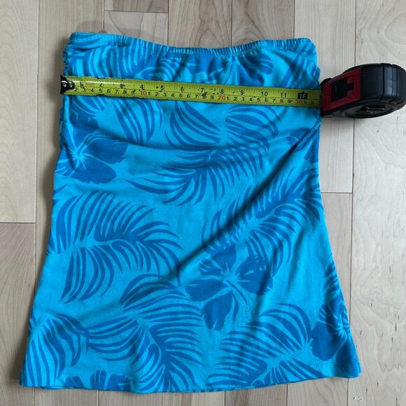 Vintage Y2K Hibiscus Tube Top – Stretchy Fit, Tropical Print - Picture 3 of 6